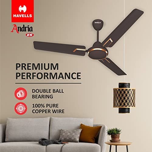 Havells 1200mm Andria Energy Saving Ceiling Fan (Espresso Brown, Pack of 1) 2 Star 5