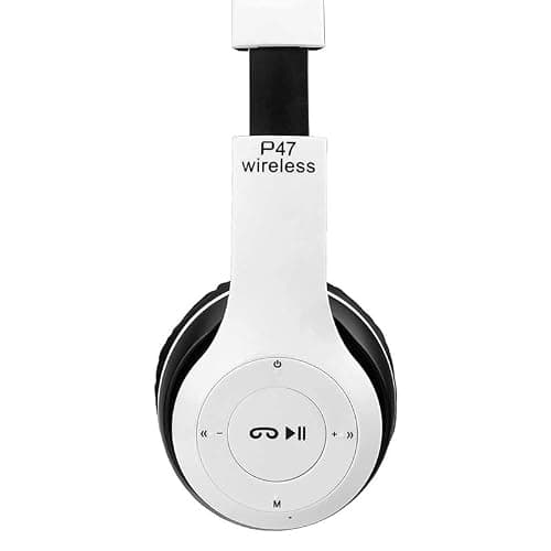 P47 2024 New Headphone Wireless Sports with Microphone Bluetooth Headset (White)