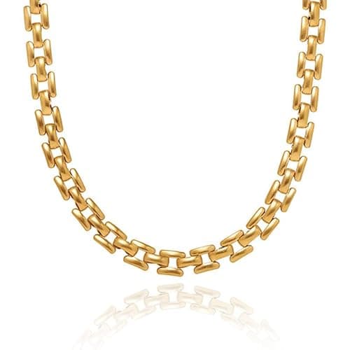 MIAMI Anti Tarnish18K Gold Plated Chain Necklace for Women | Chain Choker Jewellery for women | Adjustable Neck chains Stack, | Valentine Gift for Girlfriend, Wife Stainless Steel Jewelry -294