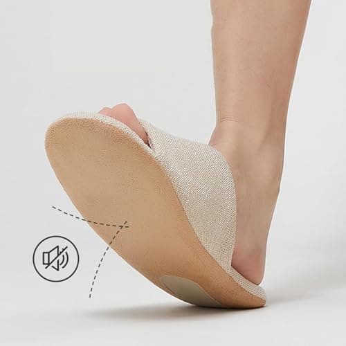 HEAVENGLOW House Slippers Cotton Linen for Men Women Japanese Home Slippers Slides Beige 42 43|Clothing, Shoes & Accessories|Womens Shoes|Slippers|Package Includes:1 Pair of Indoor Slippers 3