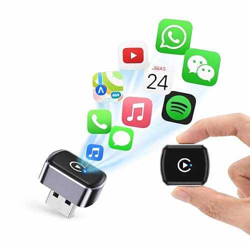 Spiffy 2-in-1 USB Wireless CarPlay Adapter, Advance Siri Support Plug and Play Bluetooth Wireless Car Receiver for OEM Systems Converts Wired Android Auto/CarPlay to Wireless