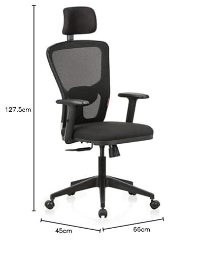 Featherlite ''Astro'' Mesh Home & Office Ergonomic Chair with, Adjustable Lumbar Support, Adjustable Armrest & DIY (High Back, Black) 2