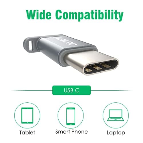 AGARO Micro USB to Type-C OTG Adapter - (Metallic Grey) 5