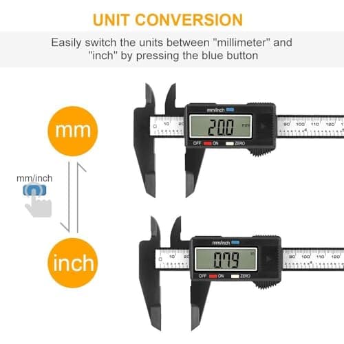 Inditrust New Digital vernier Caliper, 0-6 inches Caliper with Large LCD Screen, Auto - Off Feature, Inch and Millimeter Conversion Measuring Tool, Perfect for Household with Plastic case 3