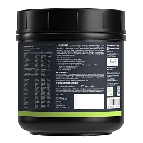 Nutrabay Wellness All Natural Plant Protein - 500g, Gourmet Chocolate | Complete Amino Acid | Pea & Brown Rice Protein | 24g Protein | Easy to Digest | Sweetened with Stevia | For Men & Women 3