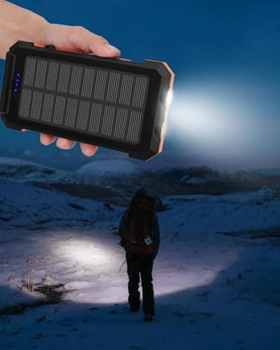 Yashidun® Waterproof Solar Power Bank 20000mAh with Compass and Dual USB Ports Ultra Thin Design 4