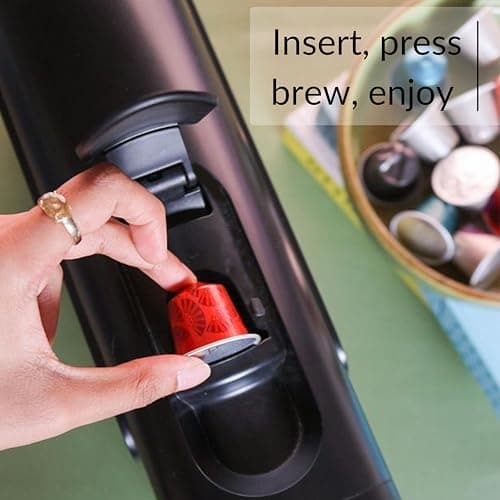 Caramelly Espresso Pop Nespresso Coffee Capsule Machine (New 2026 Model) with 1yr Warranty - Coffee Maker for Espresso & Americano | 20 Bar pressure | Nespresso Pods Compatible with LED Glow Ring 2