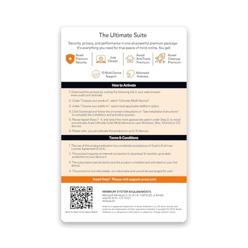 Avast Ultimate Suite Multi-Device(Total Security Suite, Cleaner & AntiTracker) (PC, Mac, Android & iOS) (10 Devices | 2 Years) (Email Delivery in 2 hours- No CD) 2