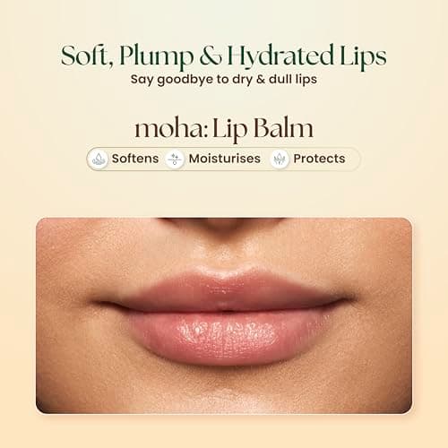Moha Herbal Lip Balm for Dry & Pigmented Lips | With Apricot, Almond Oil, Wheat Germ Oil, Honey & Vitamin E | Heals Cracks, Soothes Sun Damage, Restores Natural Lip Color - 10gm (Pack of 4) 3