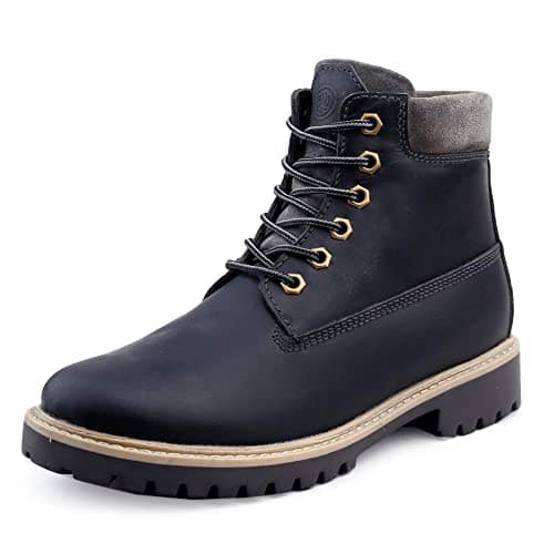 Bacca Bucci® Men's Bullet Splash Proof Full Leather Classic Fashion Boots for Bikers Riders Trekking Trails Backpacking and Hiking | 6 Inches | Ankle Height | All Day wear- Black, Size UK10