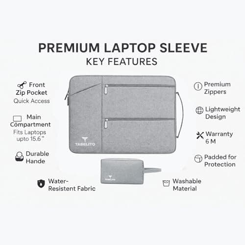 Tabelito® Hybrid 14 Inch Laptop Bag Sleeve Cover with Box for 14-inch laptops HP/Dell/Accer/Apple/Asus/Lenovo/Ultrabook/Razer Etc.Grey 14 INCH 4