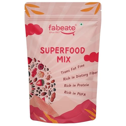 Fabeato 15-In-1 Premium Superfood Mix 200g |Trail Mix |Nuts, Dry Fruits, Seeds and Berries | Rich in Dietary Fiber, Rich in Protein|Trans Fat free|Rich in PUFA