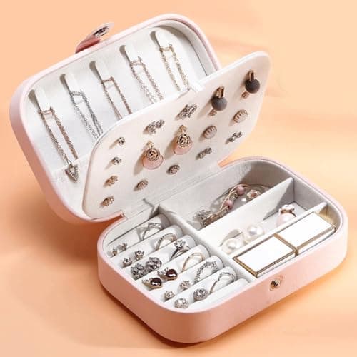 blinkNshop Personalised Jewellery Box Organiser For Women | Customized Jewellery Box | Personalized Jewellery Box, Pendant, Gift for Sister, Wife, Rakshabandhan, Rakhi & Anniversary, Birthday (Pink) 3