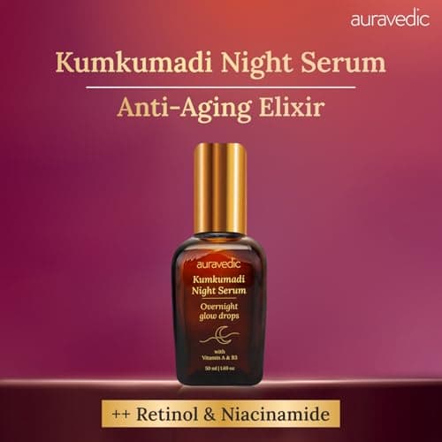 Auravedic Kumkumadi Tailam Retinol Face Serum For Pigmentation and Dark Spot 50ml Niacinamide Serum For Oily Skin Dry Skin Combination Kumkumadi Oil For Face Anti Aging and Pigmentation 2