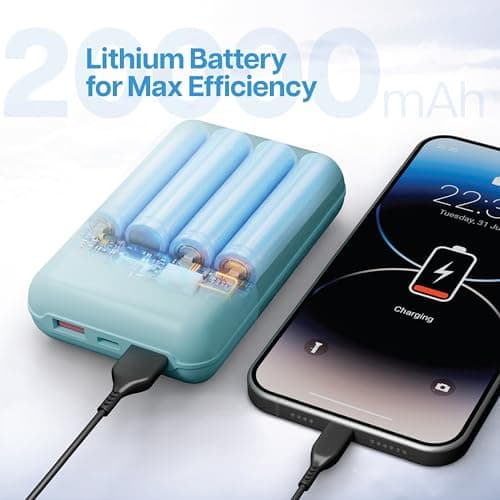 Geonix Helio C200 Power Bank 20000mAh | 22.5W Fast Charging Power Bank |Slim | Dual USB & Type-C Outputs + Extra Type-C Port | High Capacity Portable Charger, 1 Year Warranty, Blue 4