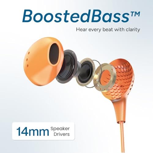 Ambrane Wired Earphones with Mic | 3.5Mm Audio Jack | 14Mm Driver for HD Sound & Deep Bass | Tangle-Free 1.2M Cable | in Ear Comfort Fit | Compatible with Mobiles, Tablets, Laptops, Pcs (EP-83 Green) 3