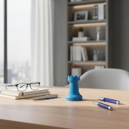 SNAPPSY Creative Design Chess Piece Pen Holder Minimalist Design Rook Shaped Writing Utensil Cup Multi-Functional Castle Chess Piece Vase 3D Printed for Students, Office, Dorm Room, Blue 2
