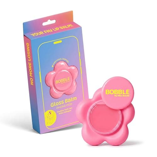 Mila Beauté Bobble Gloss Balm Phone Pod | Cushion Soft Lips with 6-Peptide Complex & Collagen | Natural Tinted Glossy Finish | Non-Sticky & Lightweight | Hydrating & Nourishing I For Dry & Chapped Lip