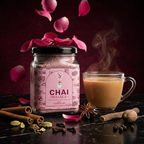 Singh Spices Chai Masala/Tea Mix | Blend of Aromatic Spices, 80 Gm | No Added Sugar (Rose Flavour)
