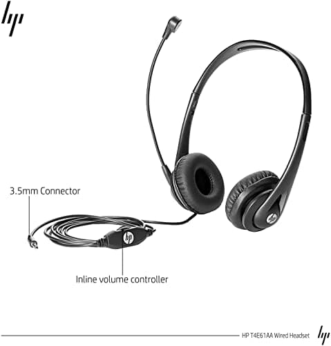HP 3.5mm Stereo Wired Business Headset, Customer Service Headset with Microphone for Laptop/Desktop/PC/MAC 4