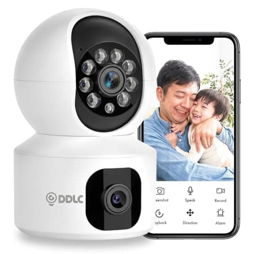 DDLC 5MP Indoor WiFi Smart CCTV Camera for Home | 1080p HD | Color Night Vision | Motion Detection | Two Way Audio | Wireless Home Security Camera with Mobile App V380 Pro (Upro Dual Lens)