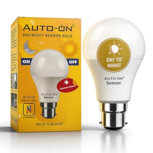 Auto-ON Day/Night Sensor LED Bulb (9W) (Always ON During Night, Auto-Off During Day) (One Year Warranty)- Pack of- 1