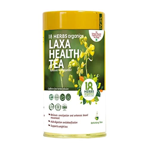 18 Herbs Organics Laxa Health Tea (40 Tea Bags - Pack of 1) Herbal Digestion Tea | Laxatives Tea For Constipation | Senna Tea Bags - Detox Tea Enhances Bowel Movement