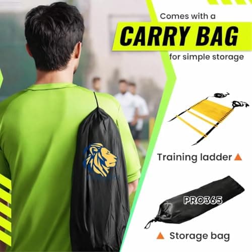 PRO365 Universal Self Training Agility Ladder with Carry Bag | Adjustable Multiple Rungs | Ideal for Soccer, Football, Speed & Fitness Drills | 1 Year Warranty 5