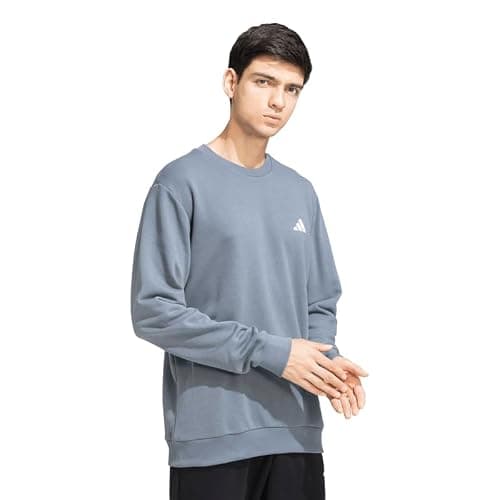 adidas Men's M Crew Logo Sw Sports Sweatshirts, Black, Large 4