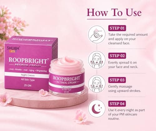 ROOPBRIGHT Retinol Night Cream for Women & Men | Anti Aging Face Cream | Reduces Fine Lines, Wrinkles & Dark Spots | Skin Repair & Hydration | Suitable for All Skin Types | 85g 3
