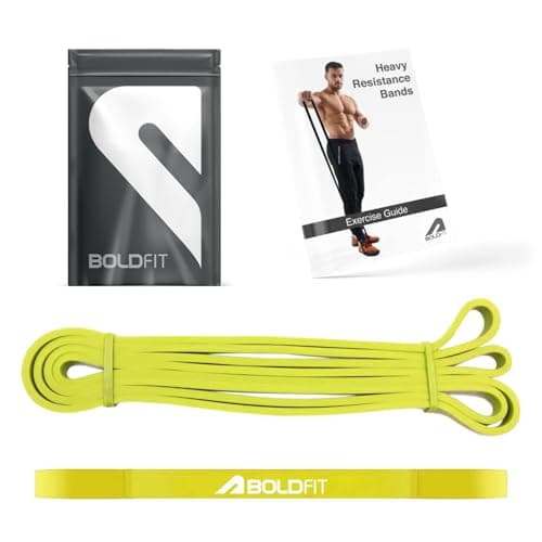 Boldfit Heavy Resistance Band for Workout Set Exercise & Stretching Pull Up Bands for Home Exercise for Gym Men & Women Loop Bands Toning Bands Resistance Band Yellow (3-7 Kg)