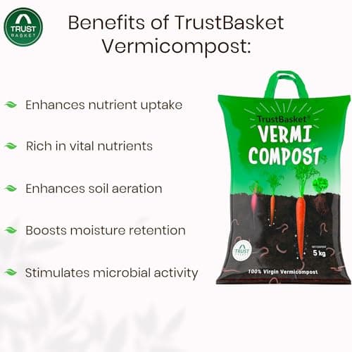 TrustBasket Vermicompost 5kg 100% Natural Organic Fertilizer for Plants | Nutrient-Rich Compost for Home Garden | Improves Plant Health, Water Retention & Soil Quality | Ideal for All Gardening Needs 3