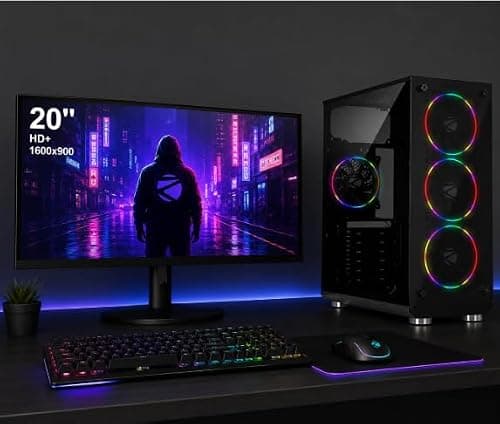 Core i5 650 Desktop Computer PC Set16GB DDR3 RAM | 256GB SSD HDD | Windows 11, 19-Inch Zeb LED Monitor, RGB Keyboard & Mouse