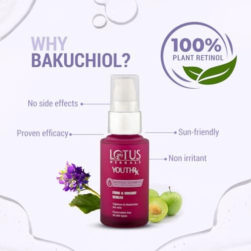 Lotus Herbals YouthRx Firm & Bright Face Serum | Bakuchiol Retinol & Vitamin C | Anti Ageing & Brightening | 30ml 3