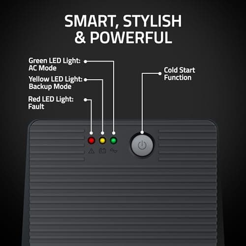 Artis 2000VA Line Interactive UPS for Personal/Gaming Computers, Desktop PCs, Laptops, Routers, Networking Devices and Gaming Consoles with 16A Input Plug. 5