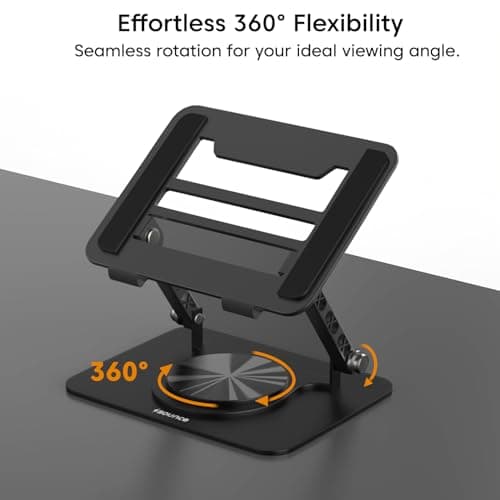 Sounce HyperLift Aluminium Laptop Stand, 6-Angle Adjustable Ergonomic Foldable Riser with Carry Pouch, Ventilated Cooling, Anti-Slip, Compatible with MacBook HP Dell Lenovo 10-15.6 Inch (Black) 4