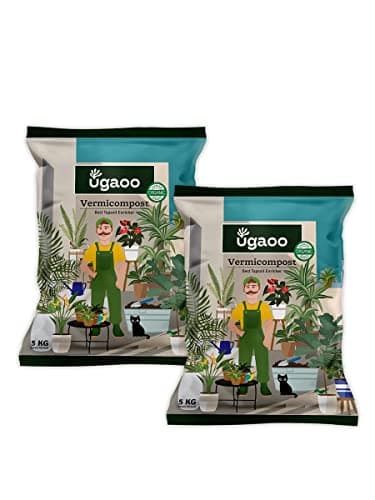 Ugaoo Organic Vermicompost for Plants 10 Kg | Pure Earthworm Compost Manure Rich in NPK & Micronutrients | Natural Plant Food for Indoor, Outdoor Flowering & Home Garden | Sterilized and Odour-Free
