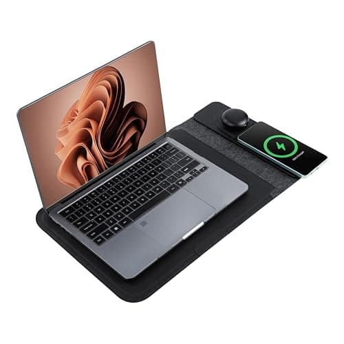 Acer ChargeMate 4-in-1 Wireless Charging Laptop Sleeve for 13" - 16" Laptops | Qi Fast Charging Pad for Phone & Earbuds | Mousepad | Height Adjustable Flap | Magnetic Closure | Waterproof (Black)