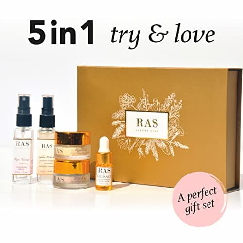 RAS Luxury Oil 5 Step Brightening Skincare Set | Face Cleanser, Elixir, Serum, Body Toner, and Face toner | Skincare Set | Gift Set 6