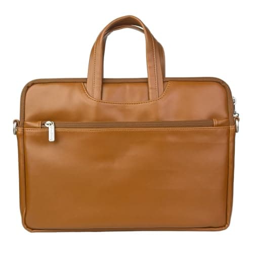 Spacething Helios Leather Laptop Bag, Tan Brown, 13-14 Inch,15-16 Inch with Charging Pouch, Zip Closure (Tan Brown, 13-14 Inches) 3
