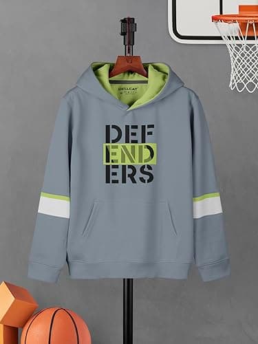 HELLCAT Trendy Printed Cotton Blend Hoodie T-Shirt Jogger Trackpant Clothing Set for Boys - Pack of 1 / Grey / 13-14 Years 3