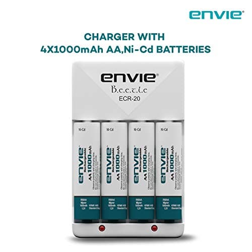 ENVIE® (ECR20+1000) Beetle Charger for AA & AAA Rechargeable Batteries with LED Light Indicator 4