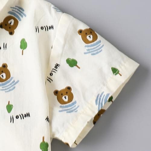 Hopscotch Boys Short Sleeves White Animal Print Formal Set for Ages (2-3 Years) 4