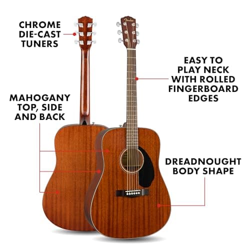 Fender Acoustic Guitar Dreadnought Solid CD60S Mahogany 970110022 4