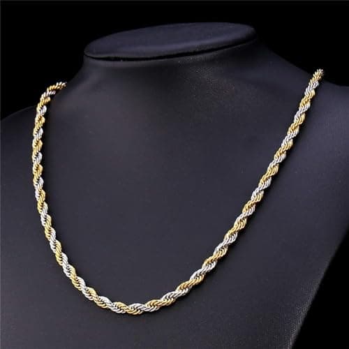 MEENAZ Chains for women stylish necklace for woman jewellery for womens Demi Fine Gold Silver Neck Chain anti tarnish jewelry gifts for womans Long Chains set Stainless Steel Western Minimal -53 3