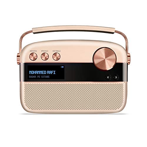 Saregama Carvaan Hindi Portable Music Player - Sound by Harman/Kardon with 5000 Preloaded Songs, FM/BT/AUX (Rose Gold)
