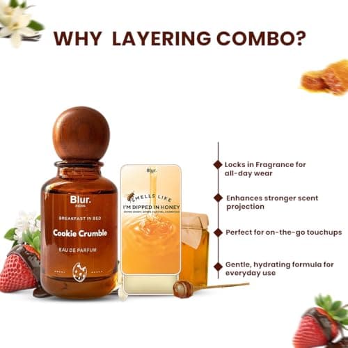 Blur India Fragrance Layering Combo - Cookie Crumble EDP & I'm Dipped In Honey Solid Perfume | Long Lasting Perfumes with Dessert-Inspired Notes 2