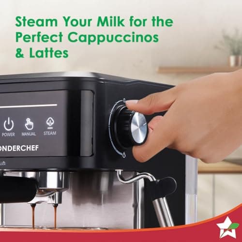 Wonderchef Regalia Neo 20 Bar Espresso Coffee Maker | Espresso, Cappuccino, Latte & Mocha | Steam Frother | Metal Portafilter | 1.5L Tank | 1200W | 2-Year Warranty 5