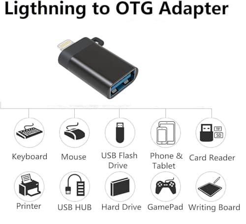 JGD Lightning Male to 3.0 USB A Female OTG Adapter Compatible with iPad, iPhone 14, iPhone 13 and Other Series - (Multicolor) 2