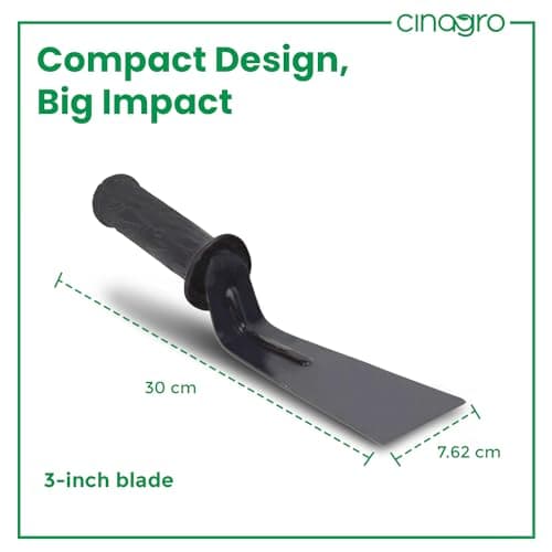 Cinagro Gardening Khurpi 3-inch Metal Blade, Tools for Soil Tilling, Rust-Free Khurpi for Garden, Plant Tool for Digging in Garden, for Indoor Gardens and Small Planters (Black) 5